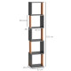 Modern 5-Tier Bookshelf, Freestanding Bookcase Storage Shelving for Living Room Home Office Study, Brown and Dark Grey