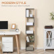Modern 5-Tier Bookshelf, Freestanding Bookcase Storage Shelving for Living Room Home Office Study, Brown and Dark Grey