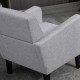 Linen-Look Boxy Armchair - Light Grey