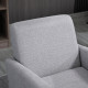 Linen-Look Boxy Armchair - Light Grey