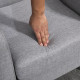 Linen-Look Boxy Armchair - Light Grey