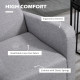 Linen-Look Boxy Armchair - Light Grey