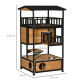 PawHut Wooden Outdoor Cat House 3-Tier for Winter Kitten Shelter Lodge w/ Tilted Roof Terrace Jump Step Bottom Tray Elevated Bas