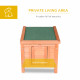 PawHut Wooden Rabbit Hutch Outdoor, Guinea Pig Hutch, Rabbit Hideaway, Cat House, Bunny Cage Small Animal House 51 x 42 x 43 cm,