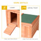 PawHut Wooden Rabbit Hutch Outdoor, Guinea Pig Hutch, Rabbit Hideaway, Cat House, Bunny Cage Small Animal House 51 x 42 x 43 cm,