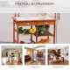 Rolling Kitchen Island Trolley Cart Drawer Shelves Basket Wheels W/  6 Bottle Wine Rack, Honey Colour