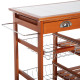 Rolling Kitchen Island Trolley Cart Drawer Shelves Basket Wheels W/  6 Bottle Wine Rack, Honey Colour