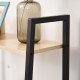 Bookcase 4-Tier Vintage Ladder Shelf with Wood Storage Rack, Stand Plants Display, Black and Natural