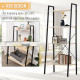 Bookcase 4-Tier Vintage Ladder Shelf with Wood Storage Rack, Stand Plants Display, Black and Natural