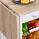 Drop-Leaf Kitchen Cart Trolley w/ 3 Baskets Drawer Surface Top 6 Universal Wheels Rolling Storage Unit Kitchen Home Dining Islan