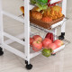 Drop-Leaf Kitchen Cart Trolley w/ 3 Baskets Drawer Surface Top 6 Universal Wheels Rolling Storage Unit Kitchen Home Dining Islan