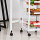 Drop-Leaf Kitchen Cart Trolley w/ 3 Baskets Drawer Surface Top 6 Universal Wheels Rolling Storage Unit Kitchen Home Dining Islan