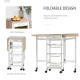 Drop-Leaf Kitchen Cart Trolley w/ 3 Baskets Drawer Surface Top 6 Universal Wheels Rolling Storage Unit Kitchen Home Dining Islan