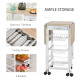 Drop-Leaf Kitchen Cart Trolley w/ 3 Baskets Drawer Surface Top 6 Universal Wheels Rolling Storage Unit Kitchen Home Dining Islan