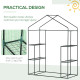 Outsunny Walk In Greenhouse with Shelves, Portable Gardening Plant Grow House for Outdoor with 2 Tier Shelf, Roll-Up Zippered Do