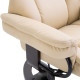 Faux Leather Recliner Chair and Footstool, Swivel Upholstered Armchair and Footstool with Adjustable Backrest, Solid Wood Base f