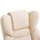 Faux Leather Recliner Chair and Footstool, Swivel Upholstered Armchair and Footstool with Adjustable Backrest, Solid Wood Base f