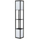 Modern Shelf Floor Lamp with Dual Ambient Light, Standing Lamp Living Room, Bedroom, 156cm, Black
