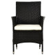 Outsunny 2 PC Outdoor Rattan Armchair Dining Chair Garden Patio Furniture w/ Armrests Cushions Deep Coffee