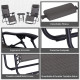 Outsunny 3pcs Folding Zero Gravity Chairs Sun Lounger Table Set w/ Cup Holders Reclining Garden Yard Pool, Dark Grey