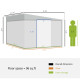 Outsunny Garden Metal Storage Shed Outdoor Metal Tool House with Double Sliding Doors and 2 Air Vents, 11.3x9.2ft, Green