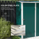 Outsunny 5.3 x 3.1ft Corrugated Steel Garden Shed - Green