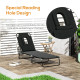Outsunny Outdoor Foldable Sun Lounger, 4 Level Adjustable Backrest Reclining Sun Lounger Chair with Pillow and Reading Hole, Bla