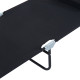 Outsunny Outdoor Foldable Sun Lounger, 4 Level Adjustable Backrest Reclining Sun Lounger Chair with Pillow and Reading Hole, Bla