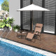 Outsunny Zero Gravity Chair Metal Frame Texteline Armchair Outdoor Folding and Reclining Sun Lounger with Head Pillow for Patio 