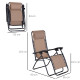 Outsunny Zero Gravity Chair Metal Frame Texteline Armchair Outdoor Folding and Reclining Sun Lounger with Head Pillow for Patio 