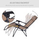 Outsunny Zero Gravity Chair Metal Frame Texteline Armchair Outdoor Folding and Reclining Sun Lounger with Head Pillow for Patio 