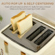 3000W 1.7L Rapid Boil Kettle &amp; 4 Slice Toaster, Kettle and Toaster Set with 7 Browning Controls and Crumb Tray, Beige