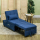 Convertible Chair Bed with Padding Seat, 4-in-1 Multi-Functional Sleeper Sofa Bed, Recliner with Adjustable Backrest, Side Pocke