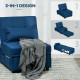 Convertible Chair Bed with Padding Seat, 4-in-1 Multi-Functional Sleeper Sofa Bed, Recliner with Adjustable Backrest, Side Pocke