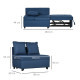 Convertible Single Sofa Bed with Thick Padded Seat, 3-in-1 Multi-Functional Sleeper Chair Bed with Magazine Pocket, for Living R