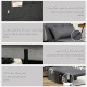 Fabric Sleeper Chair, Folding Chair Bed with Adjustable Backrest, Pillow, Side Pockets for Living Room, Charcoal Grey