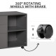 Freestanding Printer Stand Unit Office Desk Side Mobile Storage w/ Wheels 3 Drawers, 2 Open Shelves Modern Style 80L x 40W x 65H