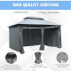 Outsunny 4m x 3(m)Garden Gazebo, Double Roof Outdoor Gazebo Canopy Shelter with Curtains, Solid Steel Frame for Lawn and Deck, G