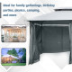 Outsunny 4m x 3(m)Garden Gazebo, Double Roof Outdoor Gazebo Canopy Shelter with Curtains, Solid Steel Frame for Lawn and Deck, G