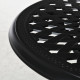 Outsunny 78 cm Round Garden Dining Table with Parasol Hole Antique Cast Aluminium Outdoor Table Only, Black