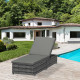 Outsunny Rattan Outdoor Garden Reclining Sun Lounger Grey