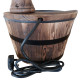 Outsunny Wood Barrel Patio Water Fountain Garden Decorative Ornament Water Feature with Electric Pump (Type A)
