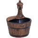 Outsunny Wood Barrel Patio Water Fountain Garden Decorative Ornament Water Feature with Electric Pump (Type A)