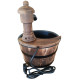 Outsunny Wood Barrel Patio Water Fountain Garden Decorative Ornament Water Feature with Electric Pump (Type A)