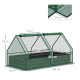 Outsunny Metal Planter Box with Cover, Raised Garden Bed with Greenhouse, for Herbs and Vegetables, Green and Dark Grey