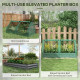 Outsunny Metal Planter Box with Cover, Raised Garden Bed with Greenhouse, for Herbs and Vegetables, Green and Dark Grey