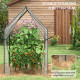 Outsunny Mini Greenhouse, Garden Tomato Growhouse with 2 Zipped Doors, Portable Indoor Outdoor Green House, 90 x 90 x 145cm, Cle