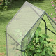 Outsunny Mini Greenhouse, Garden Tomato Growhouse with 2 Zipped Doors, Portable Indoor Outdoor Green House, 90 x 90 x 145cm, Cle