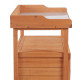 Outsunny Multi-function Potting Bench Table w/ Storage Cabinet and Galvanized Table Top, Wooden Planting Workstation, 98cm x 47c