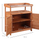 Outsunny Multi-function Potting Bench Table w/ Storage Cabinet and Galvanized Table Top, Wooden Planting Workstation, 98cm x 47c